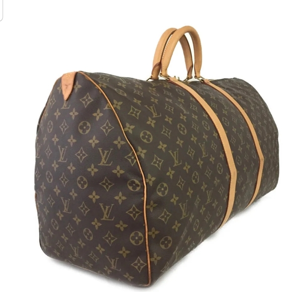 LOUIS VUITTON LV Boston Keepall 60 Travel Handbag Signature France - Picture 6 of 11